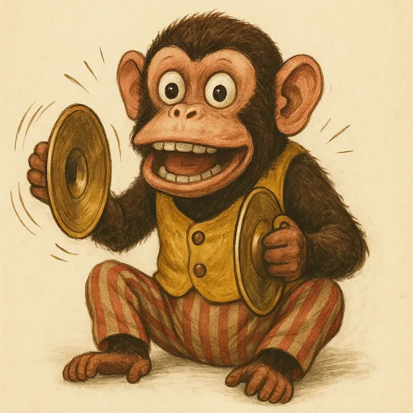 photo d'un singe avec des cymbales