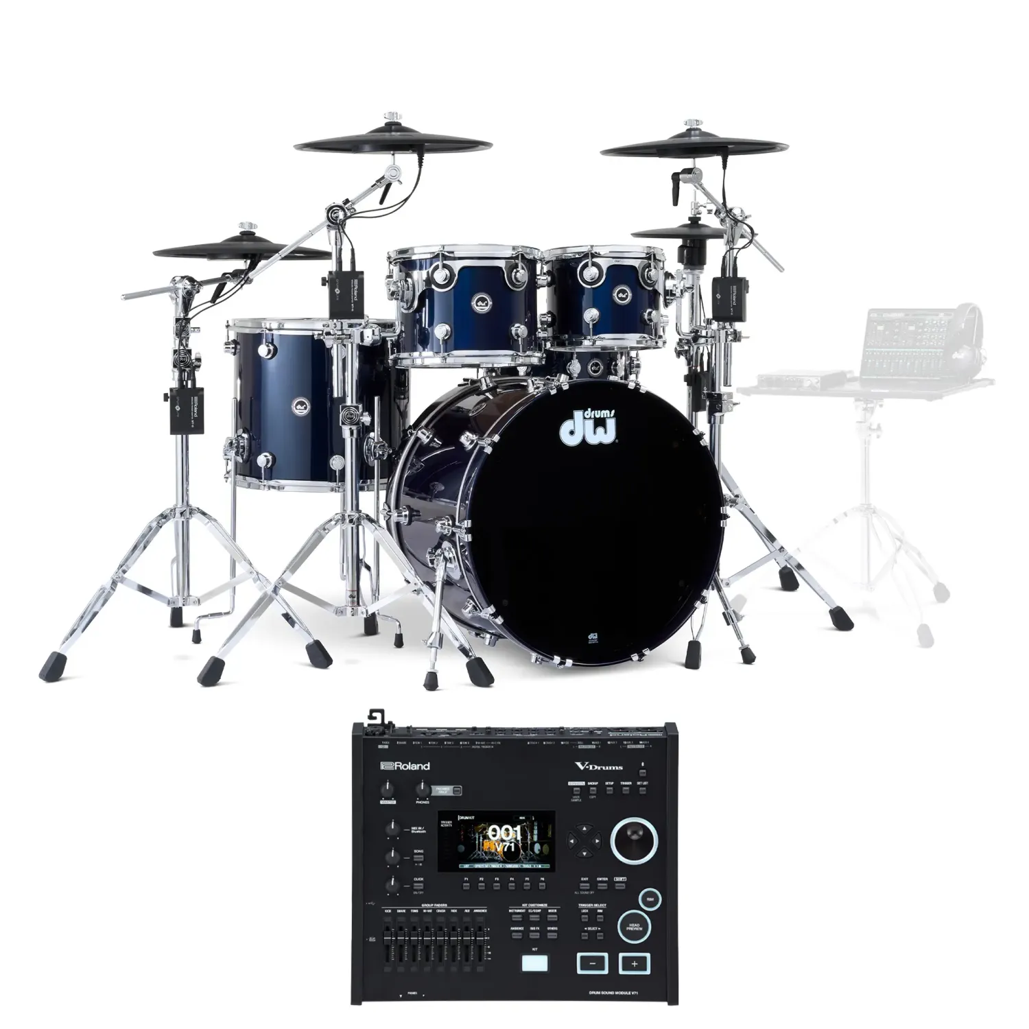 DWe Batterie 22"/5pcs Lacquer Midnight Blue Metallic Full Pack 