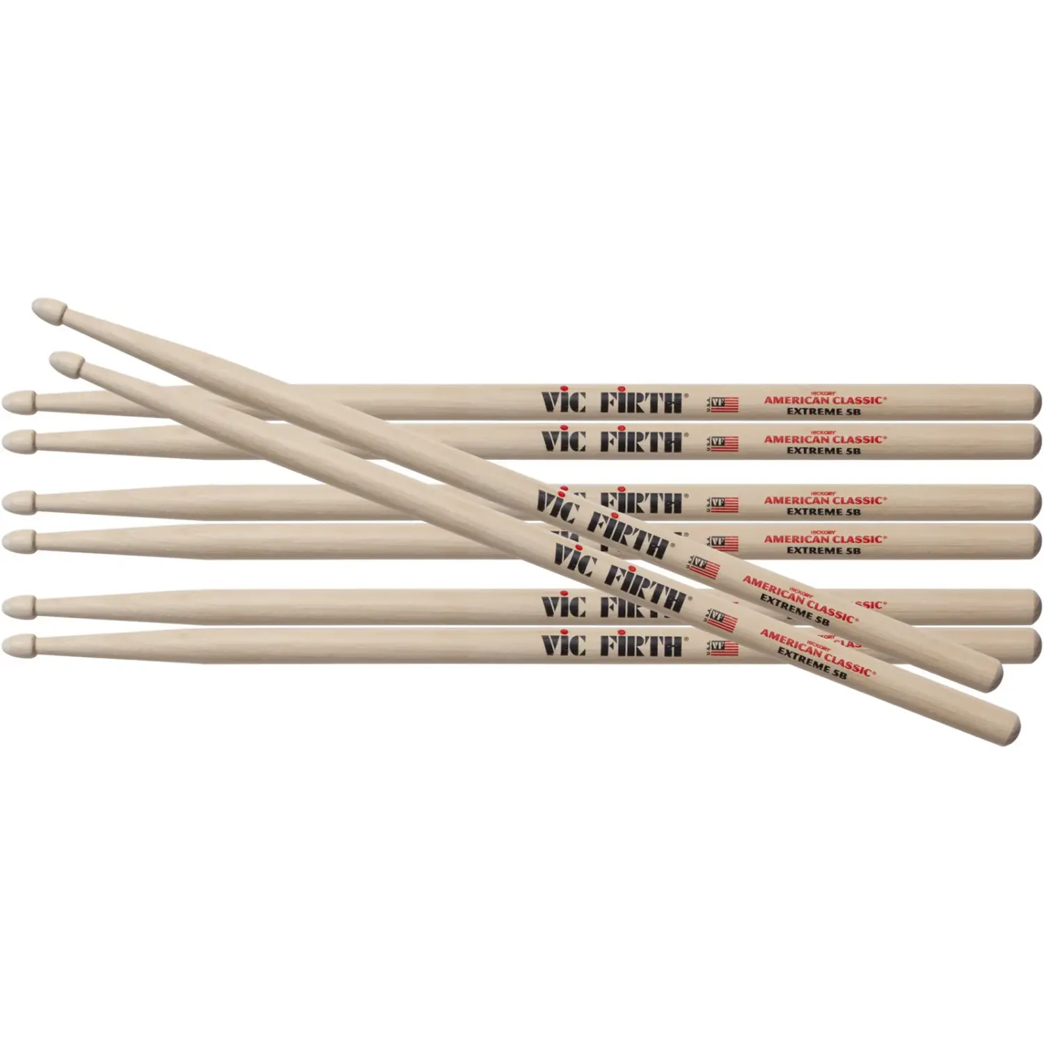 VIC FIRTH Pack Baguettes Extreme 5B 3 Paires & 1 Paire Extreme 5B Offerte 