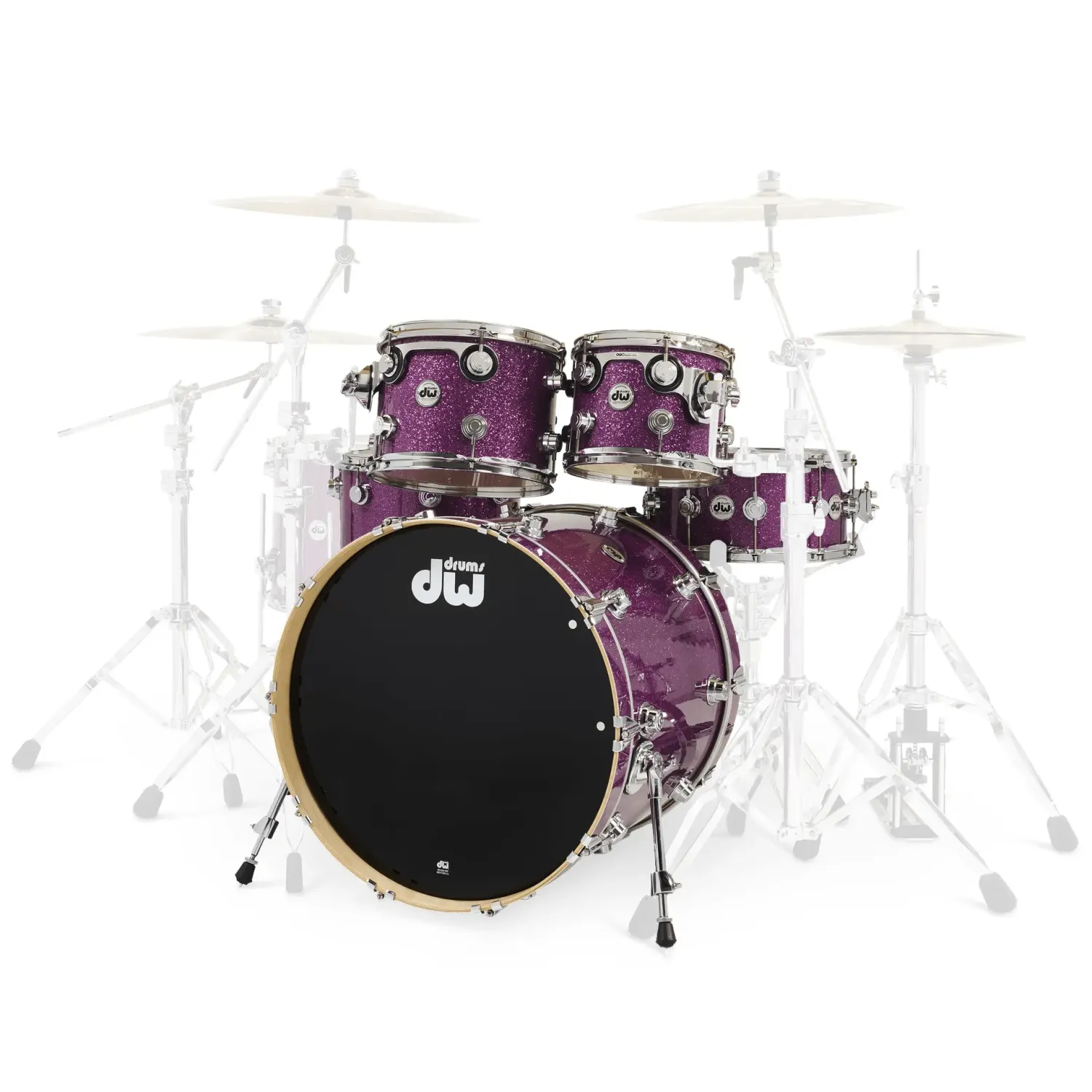 DW Collector's Series Batterie 22"/5pcs Finish Ply Purple Glass