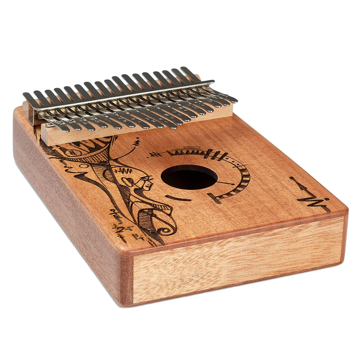 Kalimba Sela 17 Lames Hollow Mahogany - Peaceful Mind