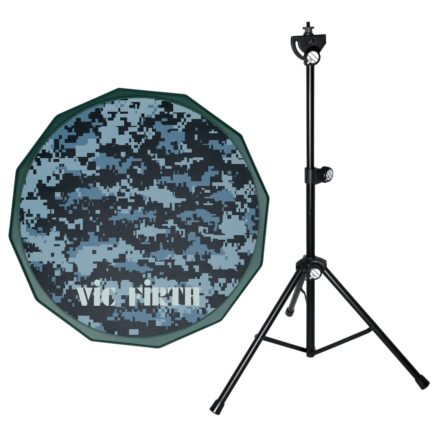 VIC FIRTH Pack Pad d'Entrainement 6" Camouflage avec Pied de Pad