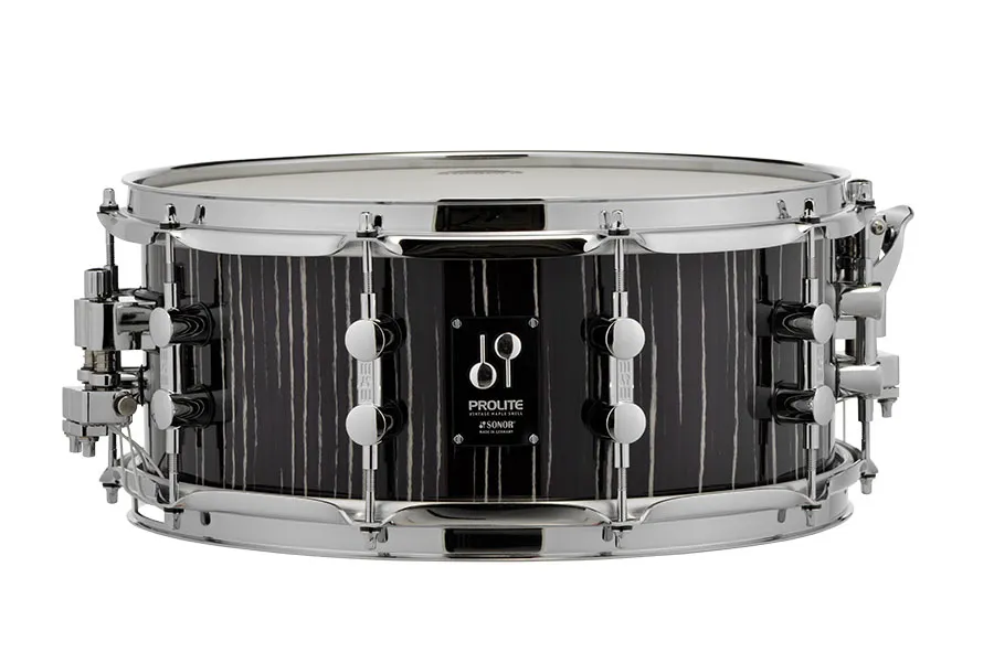 SONOR Prolite Caisse Claire 14"x 6" Die-Cast  Ebony White Stripes