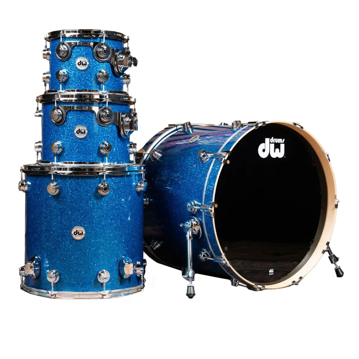 DW Collector's Series Batterie 22"/4pcs Finish Ply Blue Glass