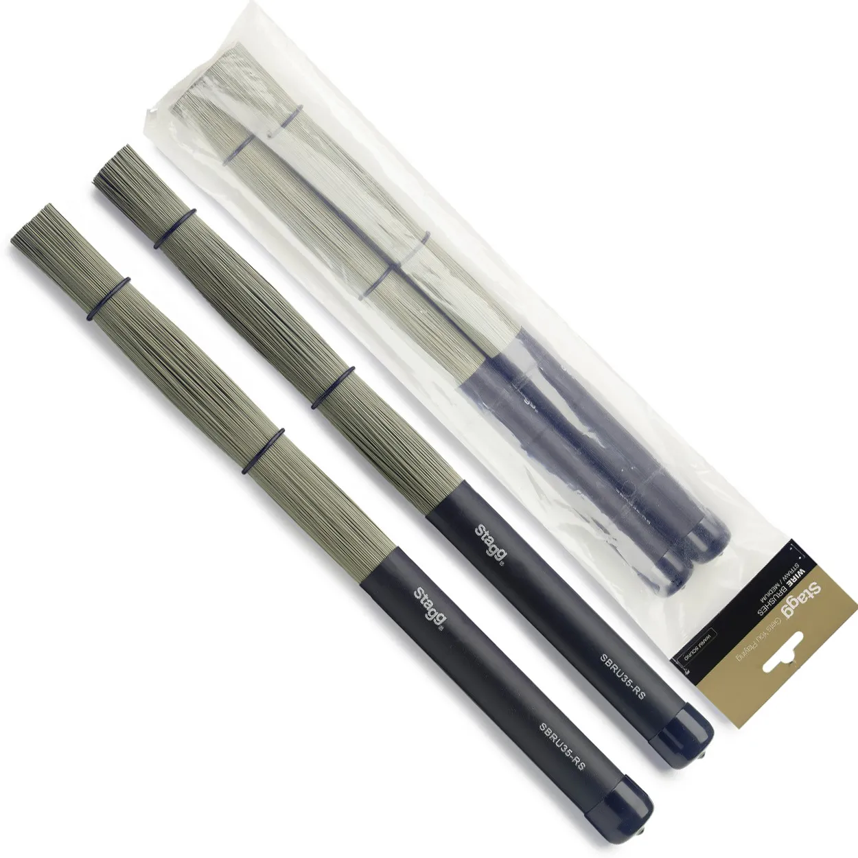 STAGG SBRU35RS Balais Paille Manche Caoutchouc