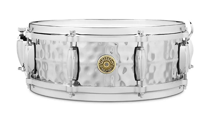 GRETSCH USA Custom Caisse Claire 14"x 5" USA - G4160Hb - Laiton - Hammered Chrome Over Bra