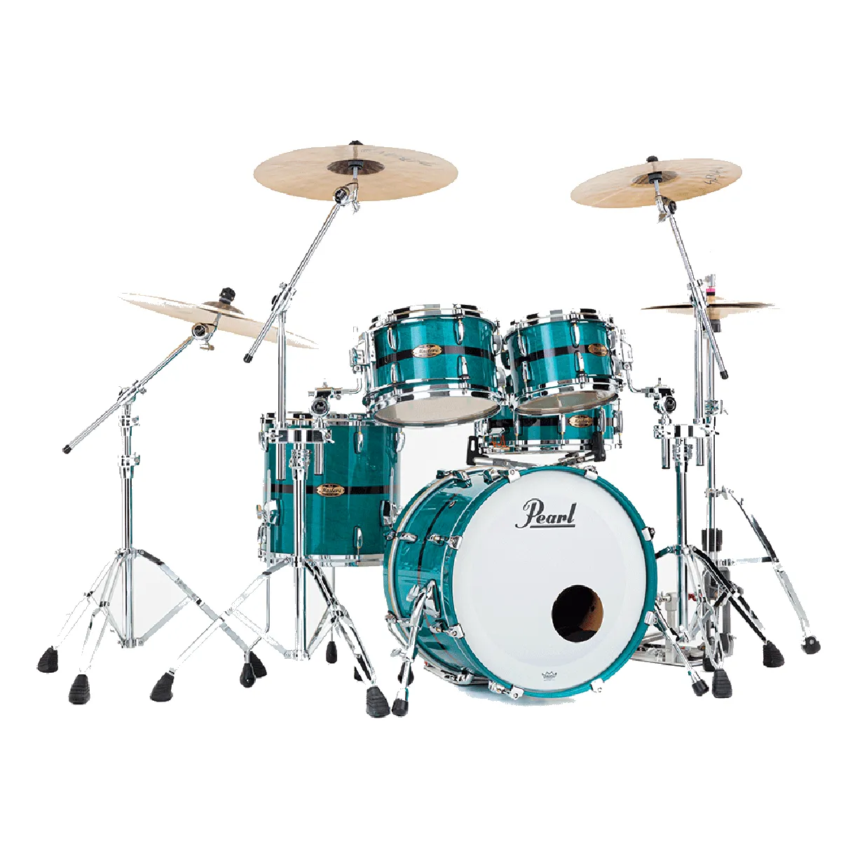PEARL Masters Maple Pure Batterie 20"/4pcs Aqua Turquoise Stripe (Gyrolock-L)