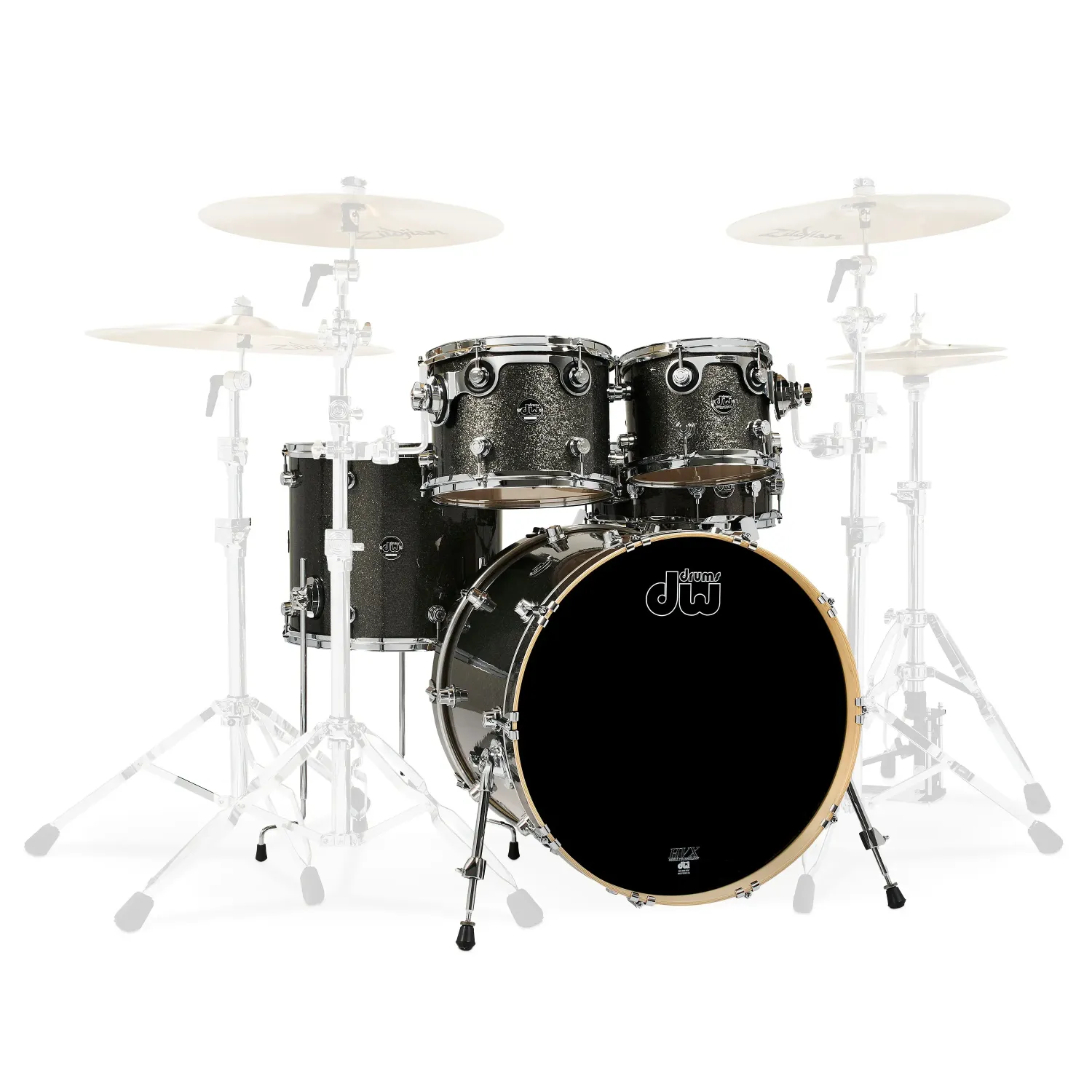 DW Performance Lacquer Batterie 22"/5pcs Pewter Sparkle