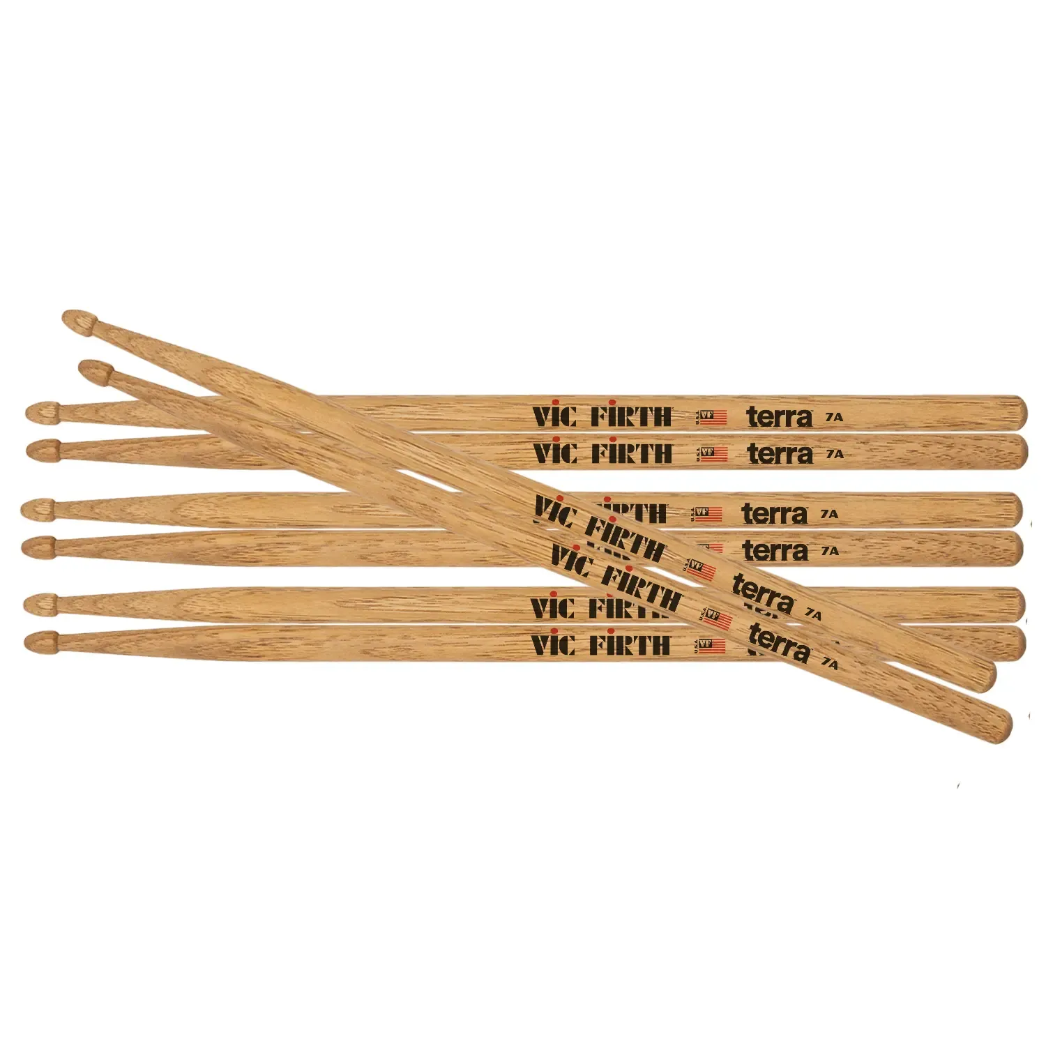VIC FIRTH P7AT4PK Pack Baguettes 7A Terra 4 Paires 
