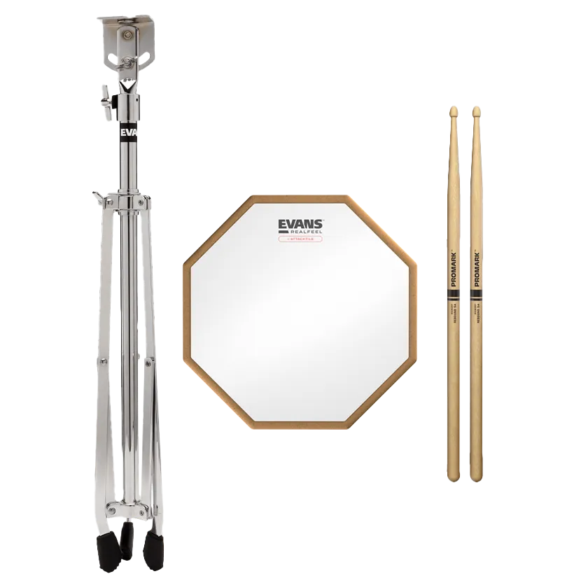 Pack Practice Pad Evans Realfeel 10" Attacktile + Stand + Baguettes