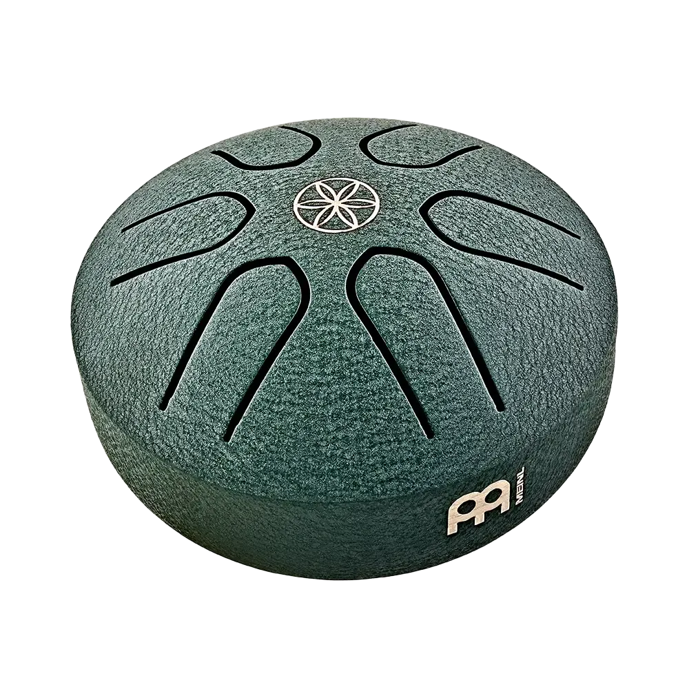 MEINL SONIC ENRGY PSTD4DGGOL Pocket Steel Tongue Drum 3" 6 Notes 440hz, La Majeur, Dark Green Germ of Life