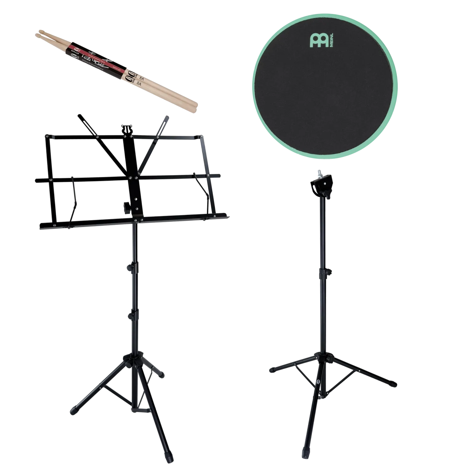 Pack Practice Pad Meinl 06" Marshmallow Sea Foam + Stand + Pupitre + Baguettes 5A