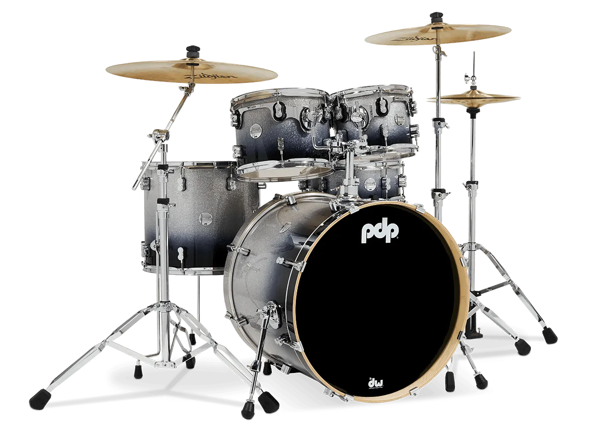 PDP Concept Maple Batterie 22"/5pcs Silver/Black Fade Lacquer