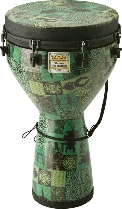 Djembe Remo 14" Accordable - Green Kintekloth