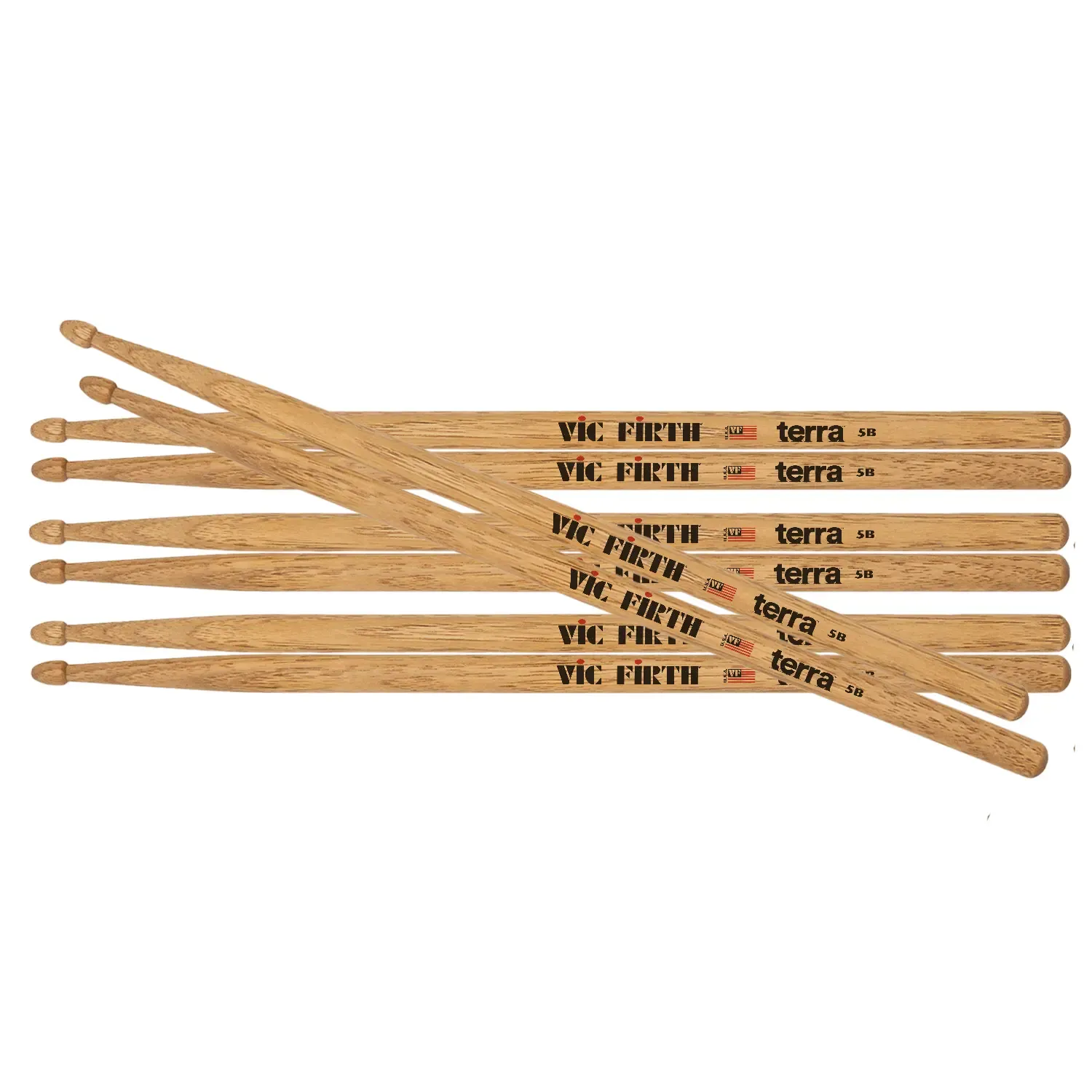 VIC FIRTH P5BT4PK Pack Baguettes 5B Terra 4 Paires 