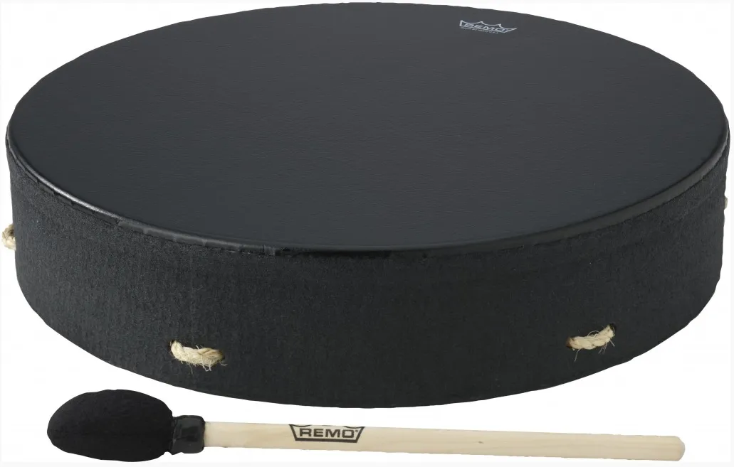 Buffalo Drum Remo 16 X 3.5" Bahia Black + Batte