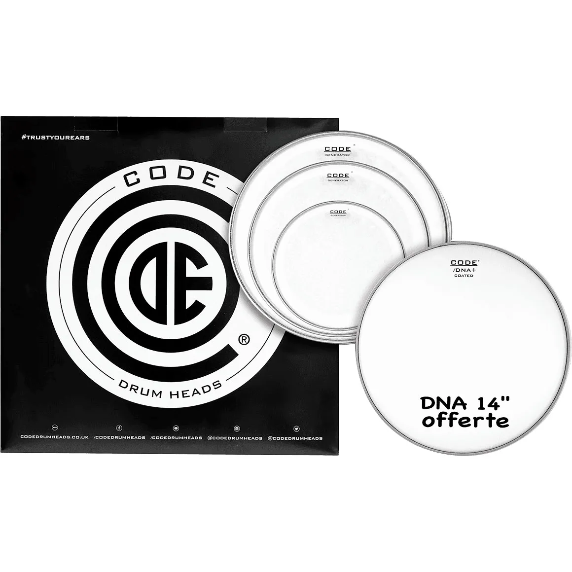Pack CODE Generator 10"/12"/16" Clear + Dna 14" Coated