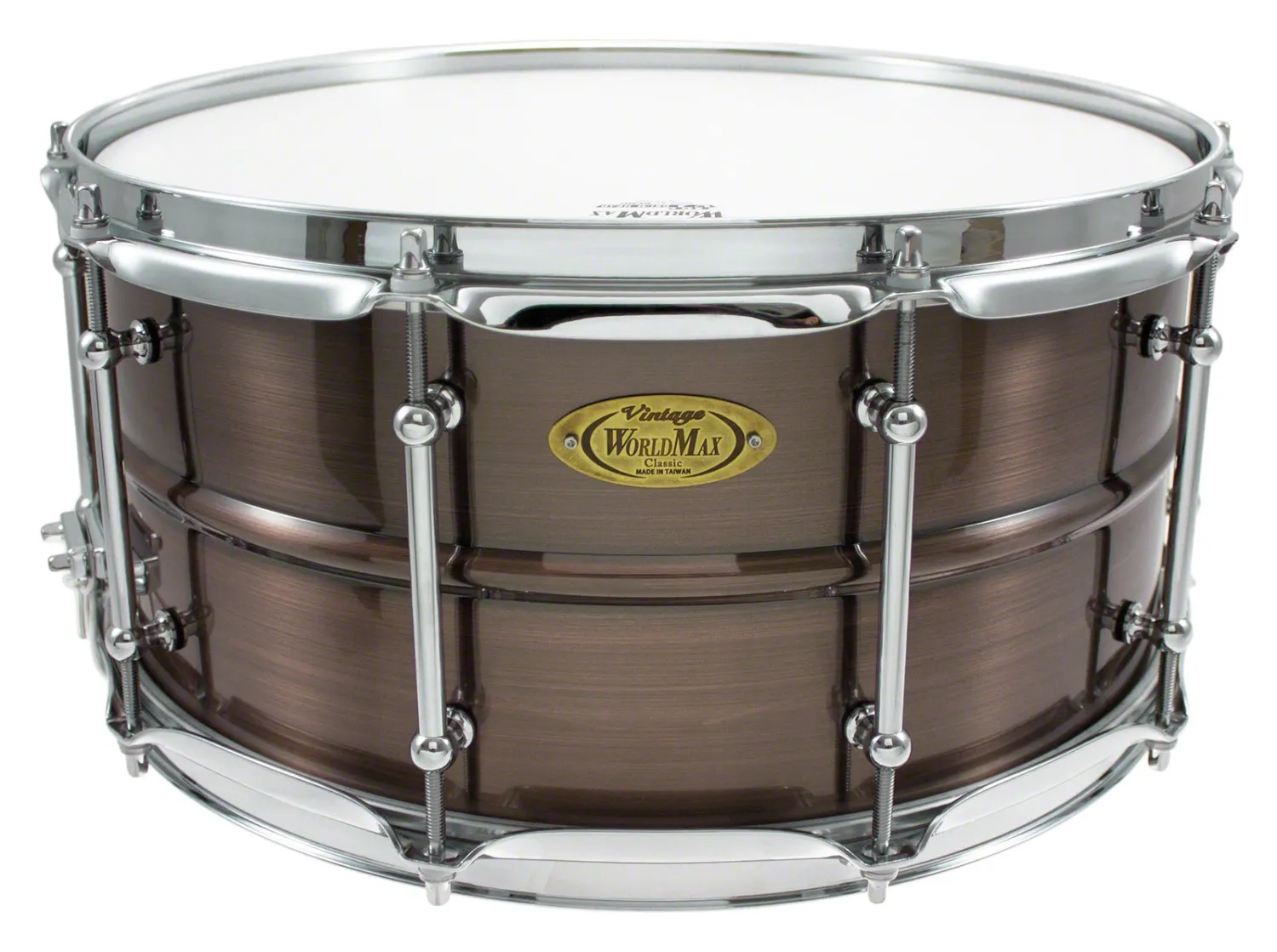 WORLDMAX Black Dawg Caisse Claire 14"x 6.5" Laiton Brushed Red Copper