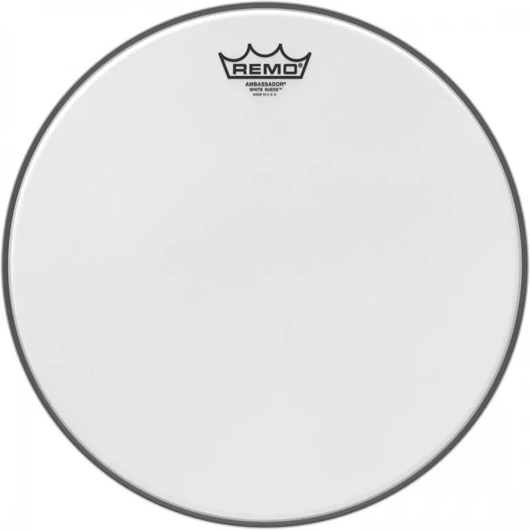 REMO White Suede 14" Ambassador