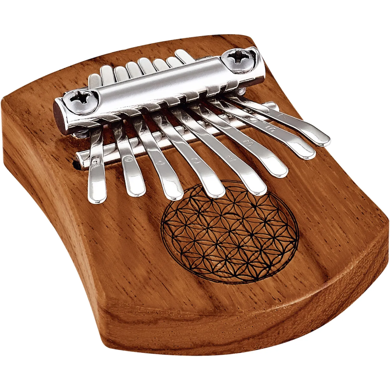 Kalimba Meinl Sonic Energy 8 Lames Red Zebrawood - Flower Of Life