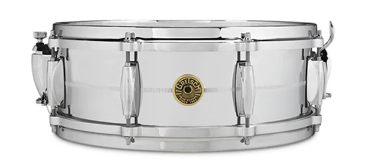 GRETSCH USA Custom Caisse Claire 14"x 5" USA - G4160 - Laiton - Chrome Over Brass
