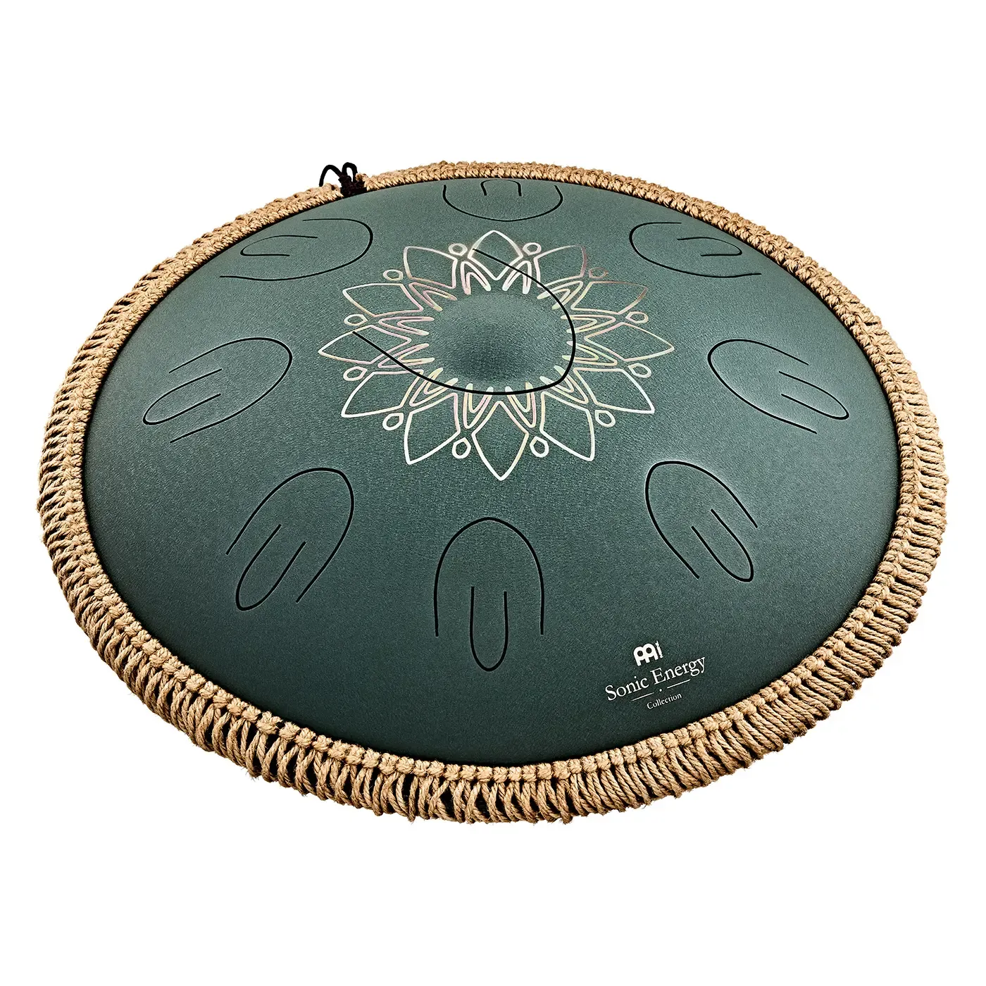MEINL SONIC ENERGY OSTD4DGE Octave Tongue Drum Steel F# Minor Dark Green Engraved floral design