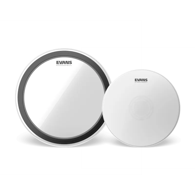 EVANS Pack EMAD Heavyweight Bass Clear + Heavyweight 14" Snare Coated