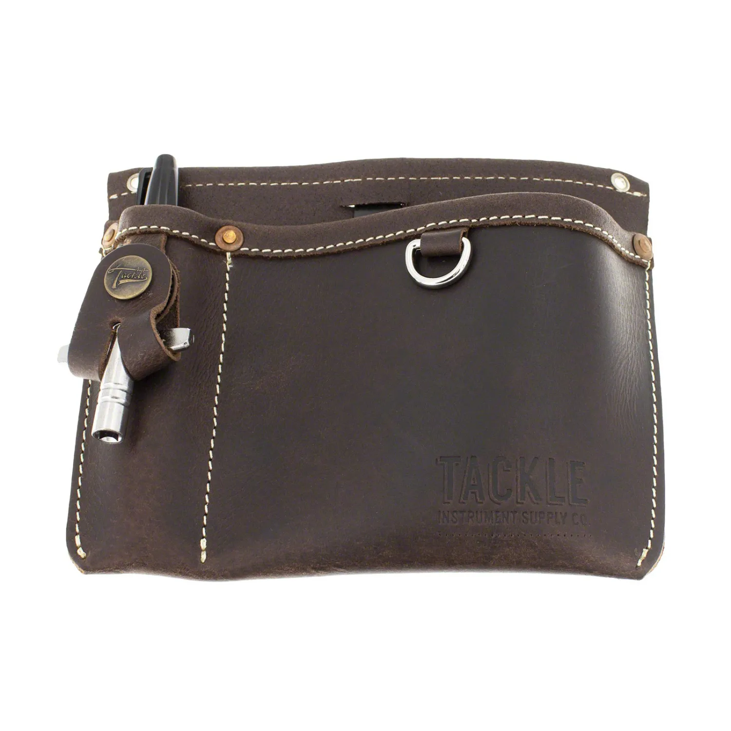 Pochette Tackle Instrument Rangement -  En Cuir - Brown