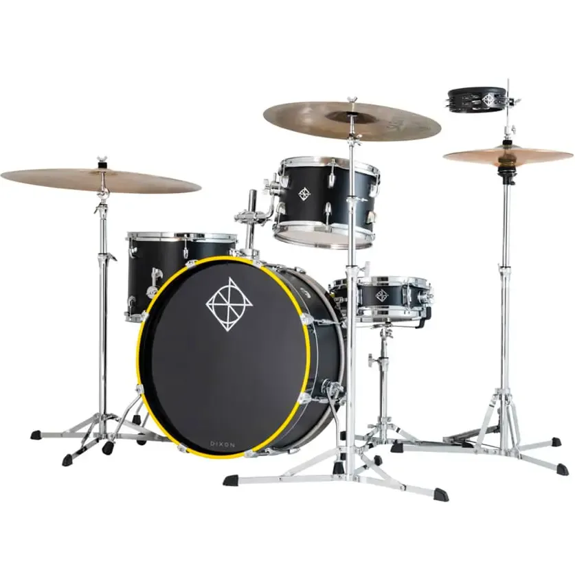 DIXON Little Roomer Batterie 20"/4pcs Black with black/yellow bass hoop