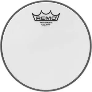 REMO White Suede 08" Ambassador