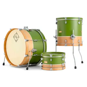 DIXON Little Roomer Select Batterie 20"/3pcs Satin Military Green w/Natural Mahogany