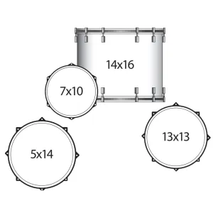 LUDWIG Breakbeat Questlove Batterie 16"/4pcs Silver Sparkle