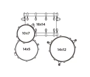 MAPEX Mars Birch Batterie 18"/4pcs Diamond Sparkle