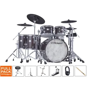 ROLAND VAD716 Batterie V-Drums Acoustic Gloss Ebony Full Pack 