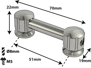 Coquille Spare Drum Tube Lug - Double Tirant - 51Mm