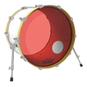 REMO Colortone 20" Powerstroke 3 Bass Red W/Hole