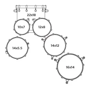 MAPEX Armory Batterie 22"/6pcs Rain Forest Burst