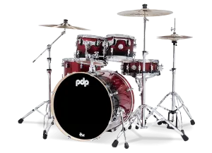 PDP Concept Maple Batterie 22"/5pcs Red/Black Fade Lacquer
