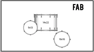 LUDWIG Vistalite 50Th Anniversary Batterie 22"/3pcs Rouge/Blanc/Bleu