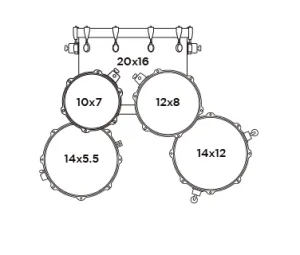 MAPEX Mars Maple Batterie 20"/5pcs Matte Black