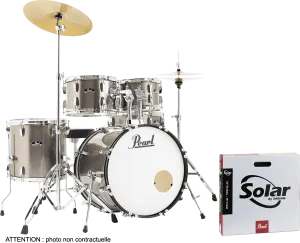 PEARL Roadshow Batterie 20"/5pcs Pack Sabian 2 Cymbales Bronze Metallic