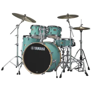 YAMAHA Stage Custom Birch Batterie 22"/5Pcs Matte Surf Green + HW780
