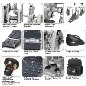 DW CPMDDGR Pedale Grosse Caisse Simple MFG Direct Drive Gun Metal
