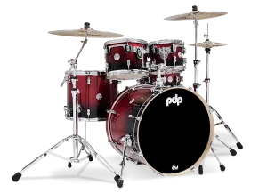 PDP Concept Maple Batterie 22"/5pcs Red/Black Fade Lacquer
