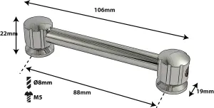 Coquille Spare Drum Tube Lug - Double Tirant- 88Mm