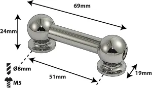 Coquille Spare Drum Tube Lug - Simple Tirant - 51Mm
