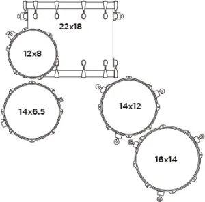MAPEX Mars Birch Studio Batterie 22"/5pcs Twilight Sparkle, No Mount