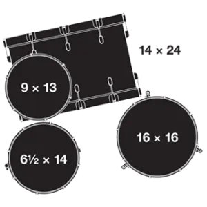 GRETSCH USA Brooklyn Batterie 24"/3pcs Satin Black Metallic