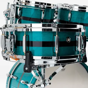 PEARL Masters Maple Pure Caisse Claire 14"x 6.5" Aqua Turquoise Stripe