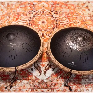 Tongue Drum Meinl Sonic Energy Octave Steel - Black Floral - D Kurd